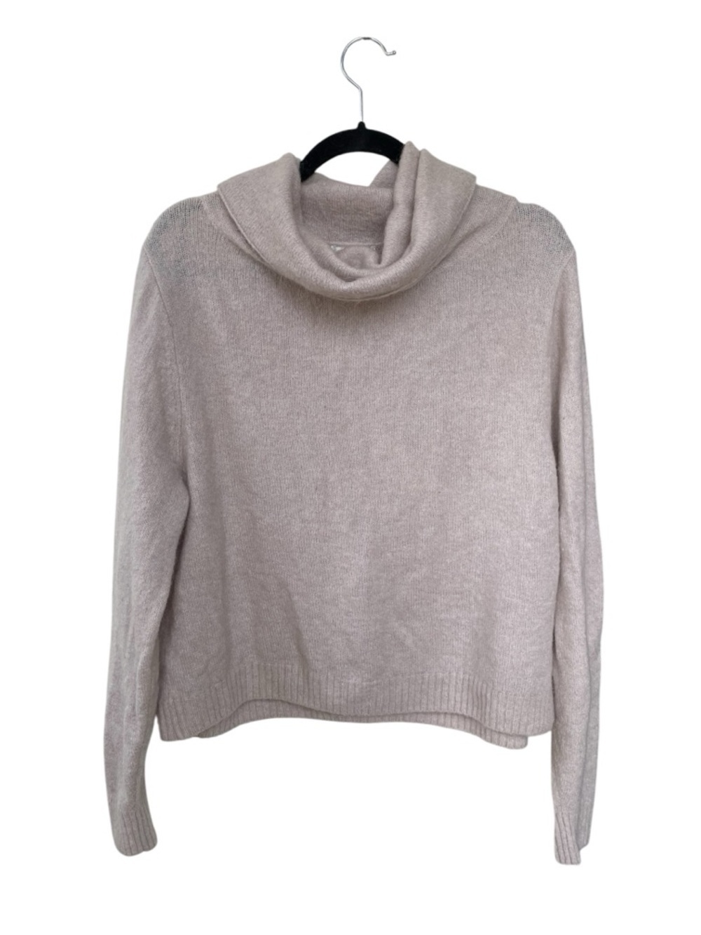 H&M Women's Wool Mohair Cropped Cowl Neck Sweater Blush Mauve S